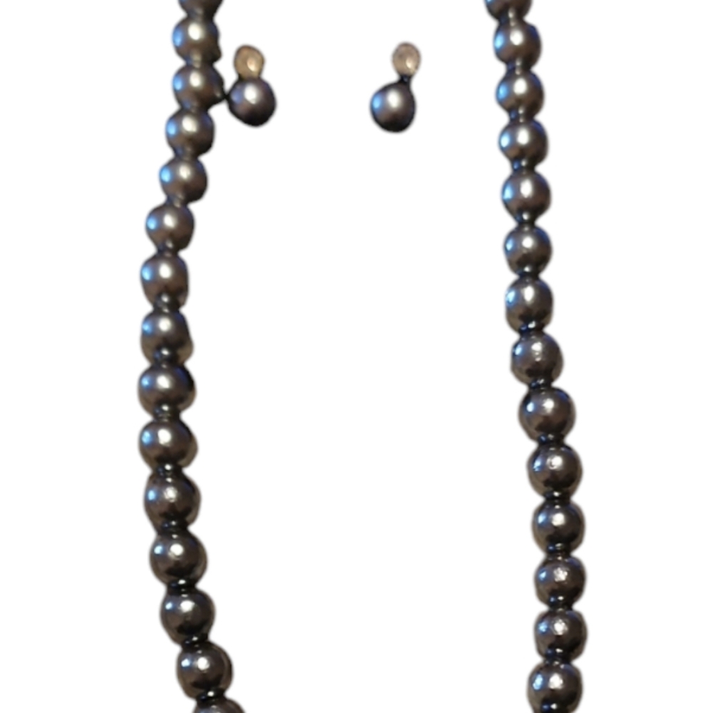 Reversible Faux Pearl Gift Set - Grey